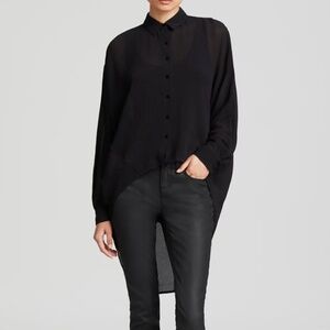 The Fisher Project 100% Silk Kimono Long Sleeves High Low Shirt Blouse Size M